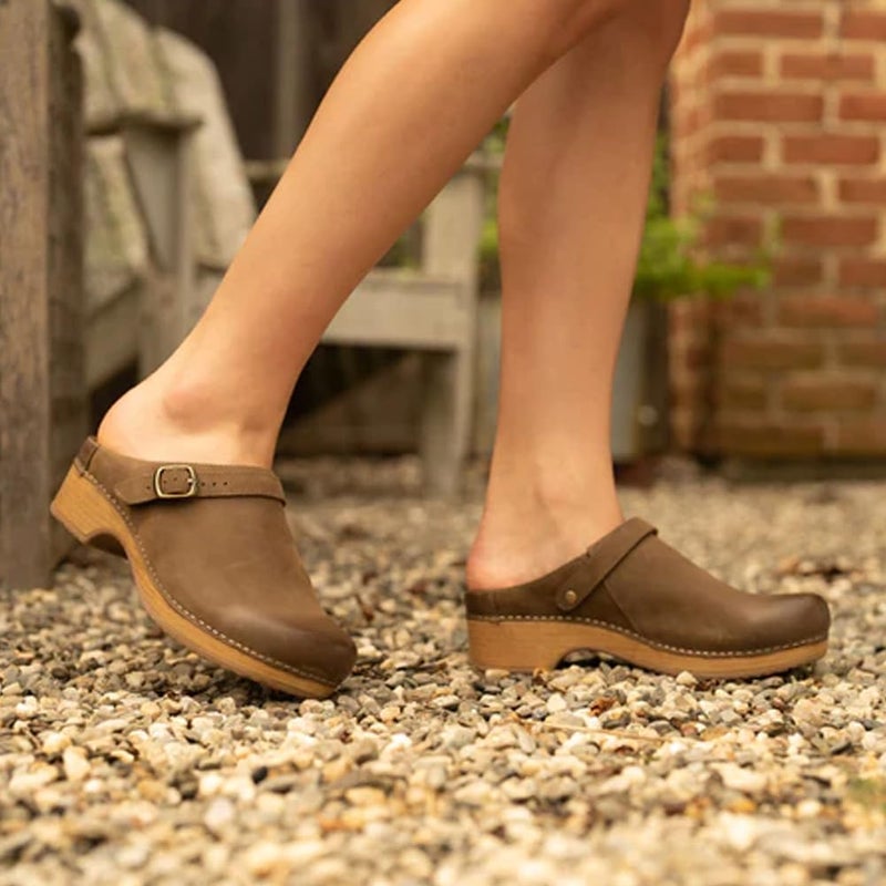 Dansko Berry Slip-On Mule Clogs for Women â€“ Memory Foam and Arch Support for All -Day Comfort and Support â€“ Lightweight EVA Oustole for Long-Lasting Wear Mushroom Burnished Nubuck 5.5-6 M US - Image 2